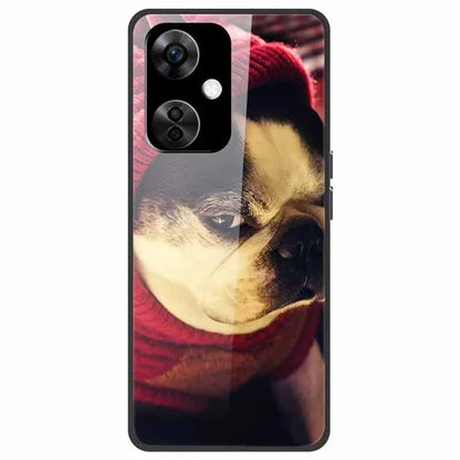 For OnePlus Nord CE3 5G Case Pattern Printing Tempered Glass Cell Phone Cover