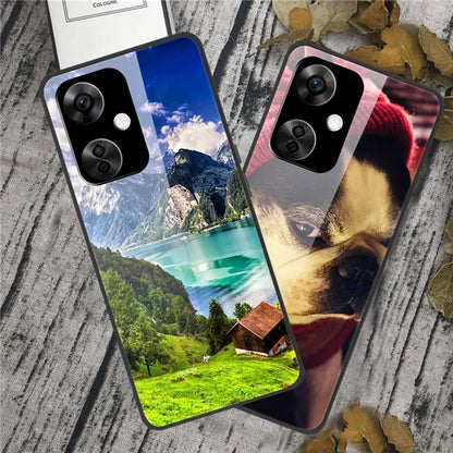 For OnePlus Nord CE3 5G Case Pattern Printing Tempered Glass Cell Phone Cover