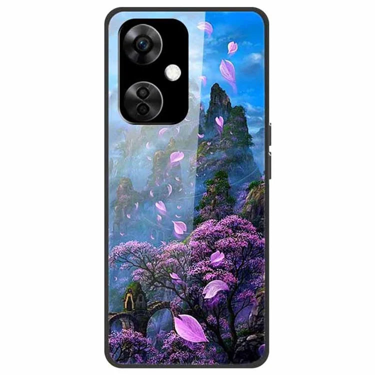 For OnePlus Nord CE3 5G Case Pattern Printing Tempered Glass Cell Phone Cover