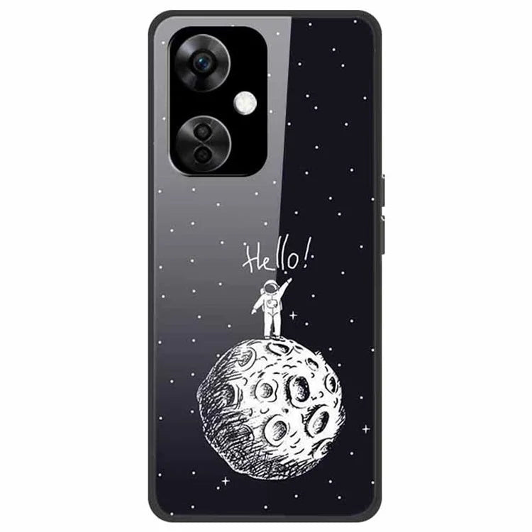 For OnePlus Nord CE3 5G Case Pattern Printing Tempered Glass Cell Phone Cover