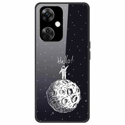 For OnePlus Nord CE3 5G Case Pattern Printing Tempered Glass Cell Phone Cover