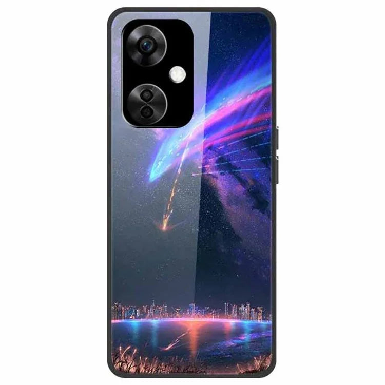 For OnePlus Nord CE3 5G Case Pattern Printing Tempered Glass Cell Phone Cover