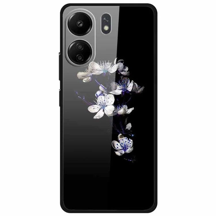 For Xiaomi Redmi 13C 4G / Poco C65 4G Case Anti-Scratch Tempered Glass Pattern Phone Cover