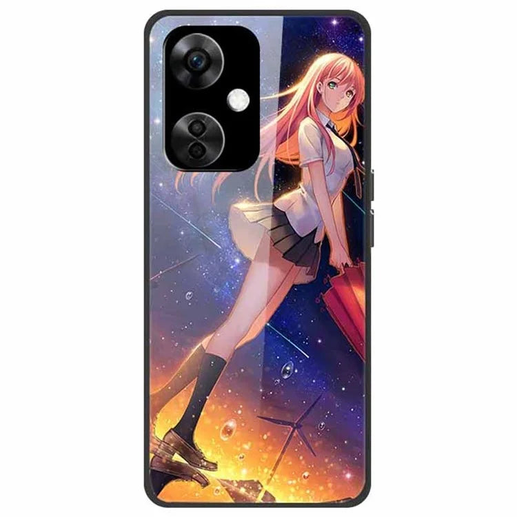 For OnePlus Nord CE3 5G Pattern Case TPU Tempered Glass Shockproof Phone Cover