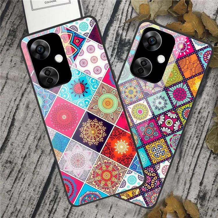 For OnePlus Nord CE3 5G Pattern Case TPU Tempered Glass Shockproof Phone Cover
