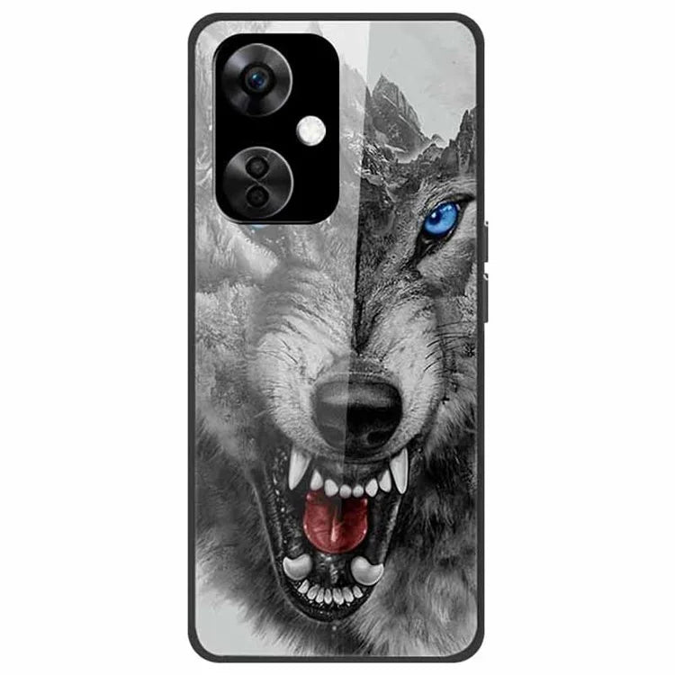 For OnePlus Nord CE3 5G Pattern Case TPU Tempered Glass Shockproof Phone Cover