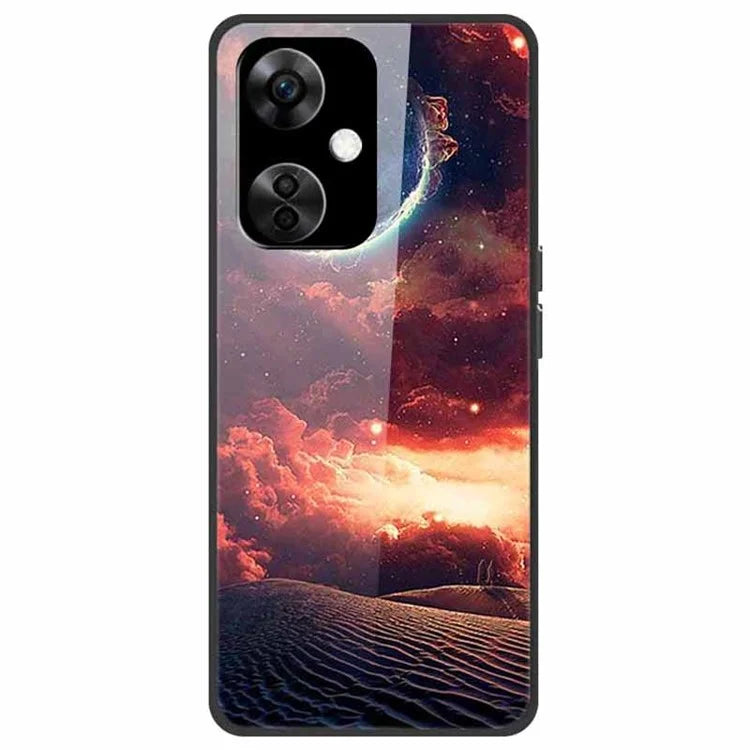 For OnePlus Nord CE3 5G Pattern Case TPU Tempered Glass Shockproof Phone Cover