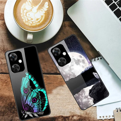 For OnePlus Nord CE3 5G Pattern Case TPU Tempered Glass Shockproof Phone Cover
