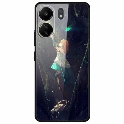 For Xiaomi Redmi 13C 4G / Poco C65 4G Pattern Case TPU+Tempered Glass Shockproof Phone Cover