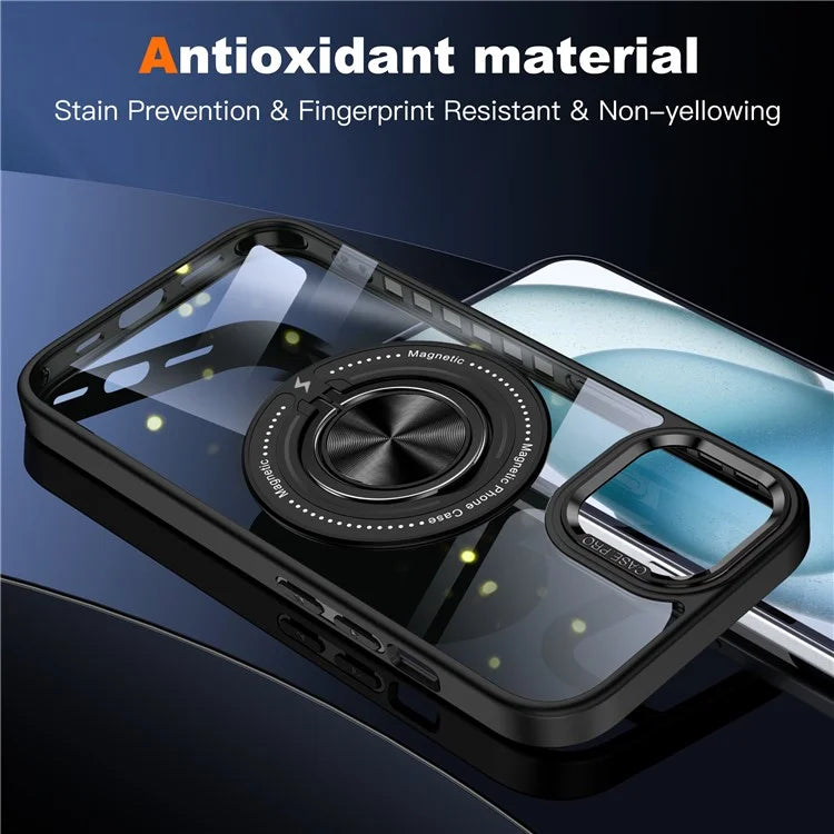 For iPhone 14 Plus Case Magnetic Kickstand TPU Frame Hard PC Clear Phone Cover