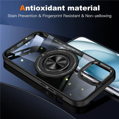 For iPhone 14 Plus Case Magnetic Kickstand TPU Frame Hard PC Clear Phone Cover