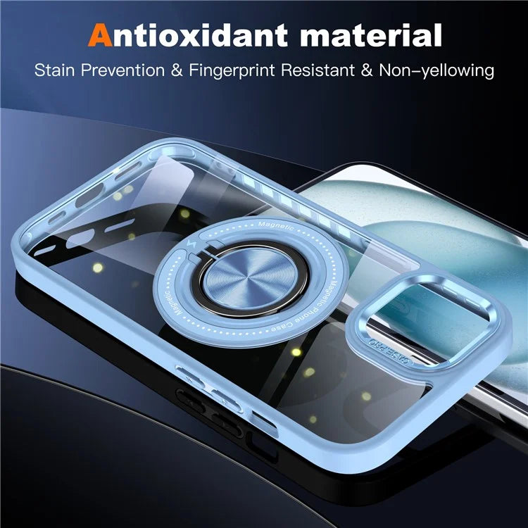 For iPhone 14 Plus Case Magnetic Kickstand TPU Frame Hard PC Clear Phone Cover