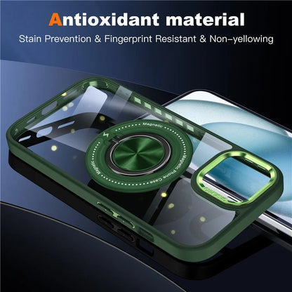 For iPhone 14 Plus Case Magnetic Kickstand TPU Frame Hard PC Clear Phone Cover