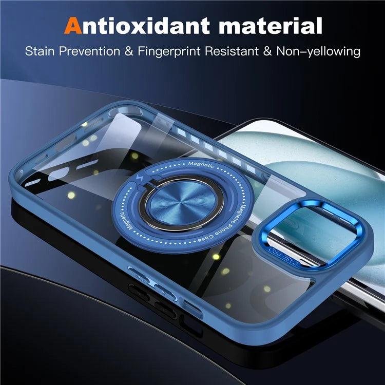 For iPhone 14 Plus Case Magnetic Kickstand TPU Frame Hard PC Clear Phone Cover
