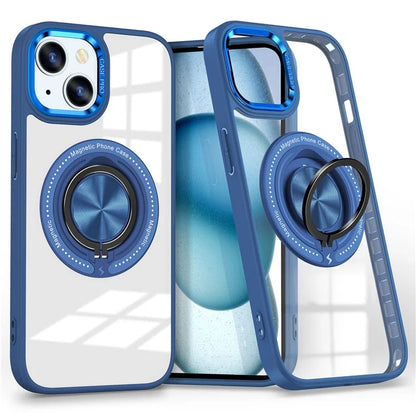 For iPhone 13  /  14 Case Compatible with MagSafe PC+TPU Kickstand Clear Phone Cover