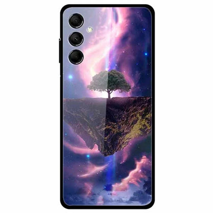 For Samsung Galaxy M14 5G Case Anti-Scratch Tempered Glass Pattern Phone Cover