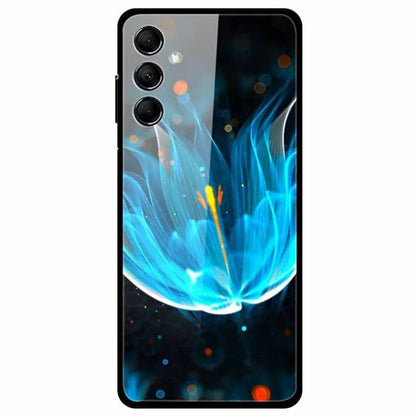 For Samsung Galaxy M14 5G Case Anti-Scratch Tempered Glass Pattern Phone Cover