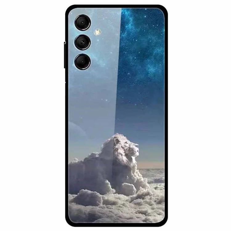 For Samsung Galaxy M14 5G Case Anti-Scratch Tempered Glass Pattern Phone Cover