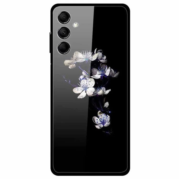 For Samsung Galaxy M14 5G Case Anti-Scratch Tempered Glass Pattern Phone Cover