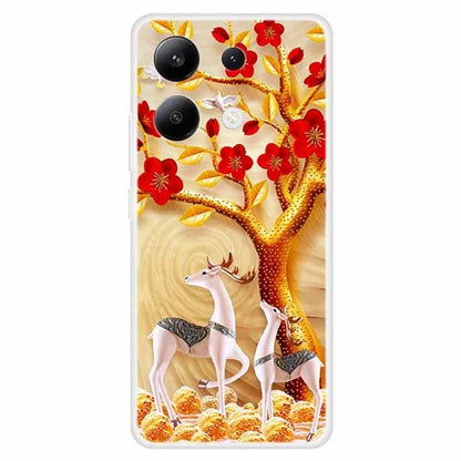 For Xiaomi Redmi Note 13 4G Case TPU Pattern Printed Drop-proof Phone Cover