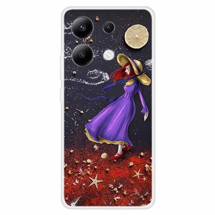 For Xiaomi Redmi Note 13 4G Case TPU Pattern Printed Drop-proof Phone Cover