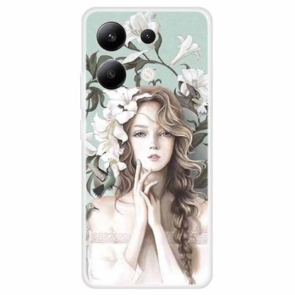 For Xiaomi Redmi Note 13 4G TPU Case Pattern Printing Anti-drop Phone Back Cover