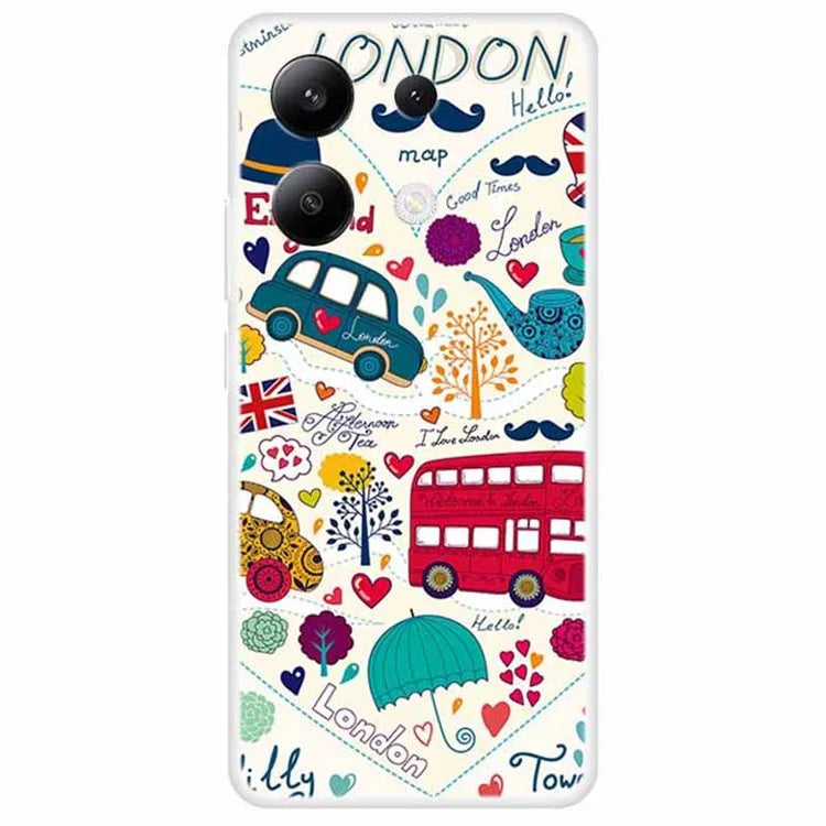 For Xiaomi Redmi Note 13 4G Case TPU Pattern Printing Anti-Fall Phone Cover