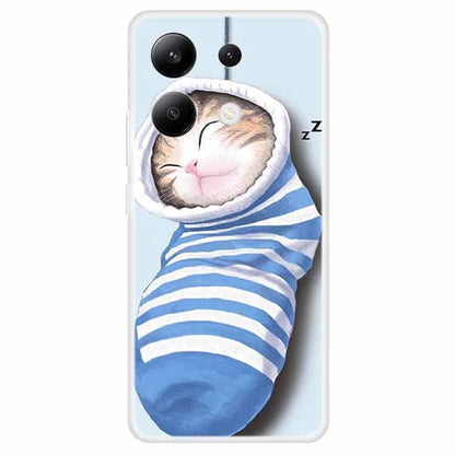 For Xiaomi Redmi Note 13 4G Case TPU Pattern Printing Anti-Fall Phone Cover