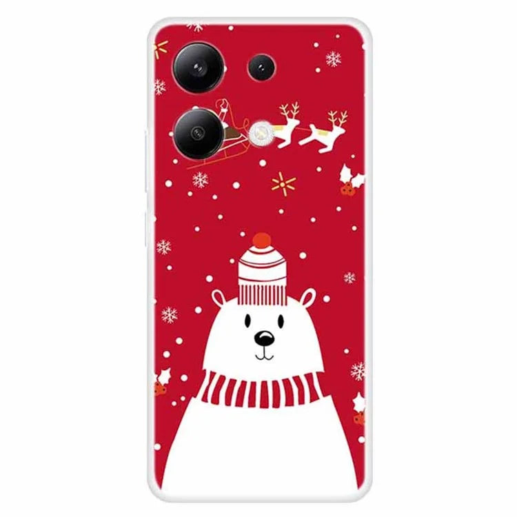 For Xiaomi Redmi Note 13 4G Case Soft TPU Phone Cover Merry Christmas Pattern