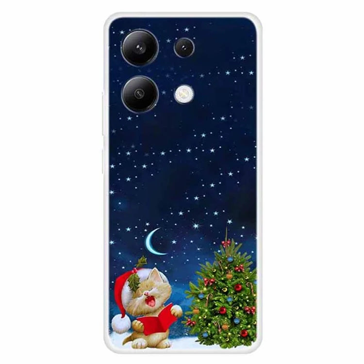 For Xiaomi Redmi Note 13 4G Case Soft TPU Phone Cover Merry Christmas Pattern