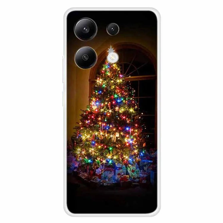 For Xiaomi Redmi Note 13 4G Case Soft TPU Phone Cover Merry Christmas Pattern