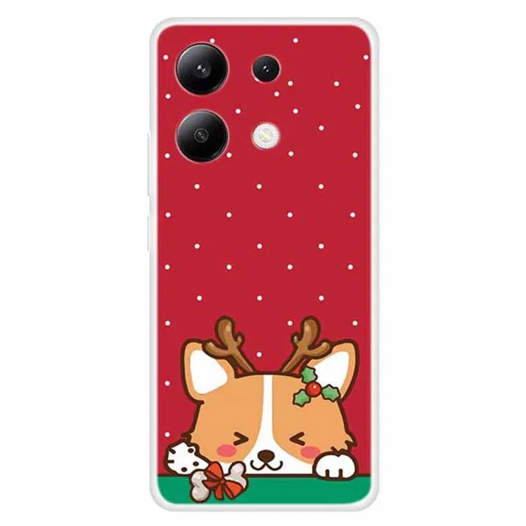 For Xiaomi Redmi Note 13 4G Case Soft TPU Phone Cover Merry Christmas Pattern