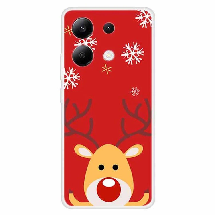For Xiaomi Redmi Note 13 4G Case Soft TPU Phone Cover Merry Christmas Pattern