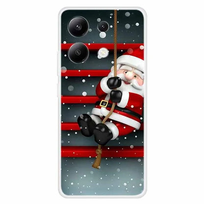For Xiaomi Redmi Note 13 4G Case Soft TPU Phone Cover Merry Christmas Pattern