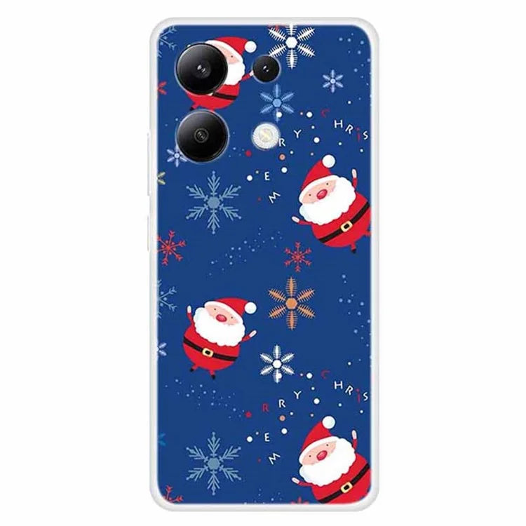 For Xiaomi Redmi Note 13 4G Case Soft TPU Phone Cover Merry Christmas Pattern