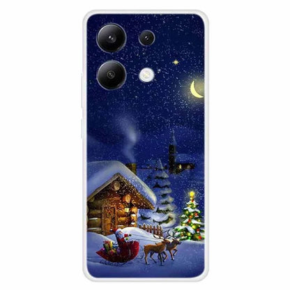 For Xiaomi Redmi Note 13 4G Case Soft TPU Phone Cover Merry Christmas Pattern