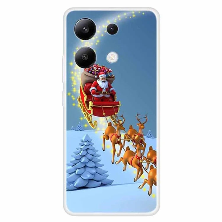 For Xiaomi Redmi Note 13 4G Case Soft TPU Phone Cover Merry Christmas Pattern
