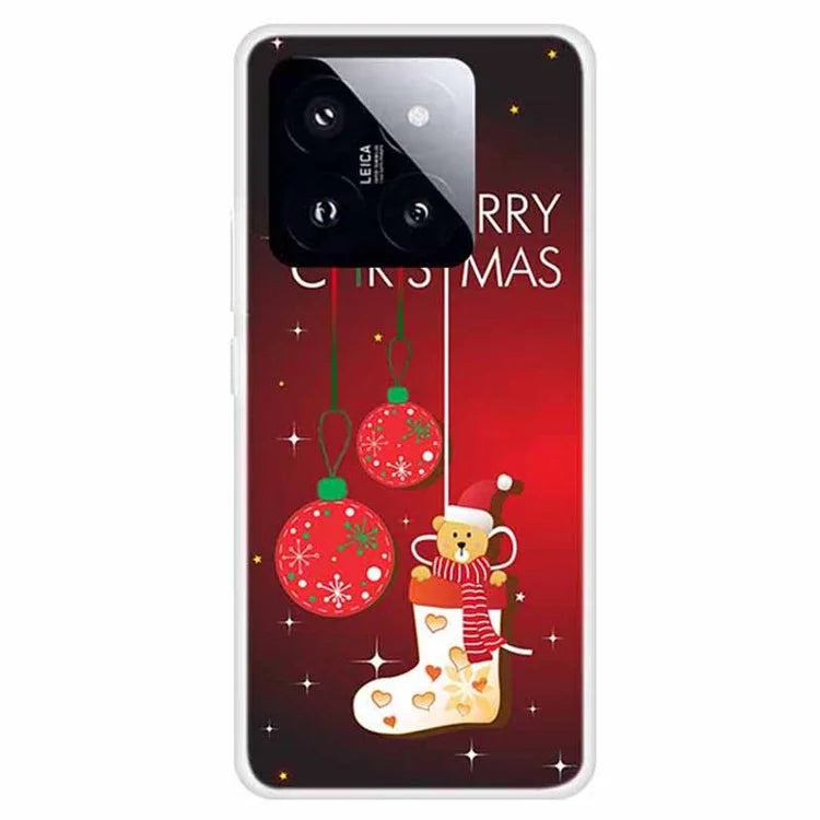 For Xiaomi 14 Pro Merry Christmas Case Soft TPU Slim Fit Protective Phone Cover