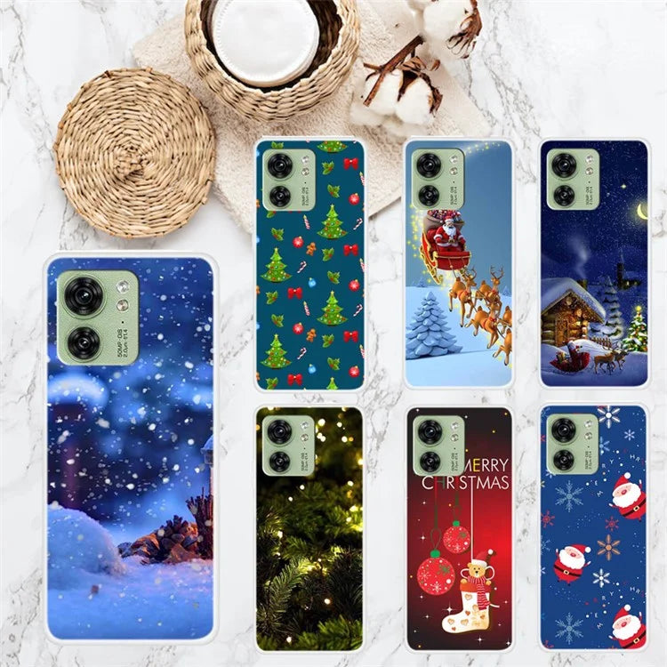 For Motorola Edge 40 5G Case TPU Xmas Theme Protective Phone Cover