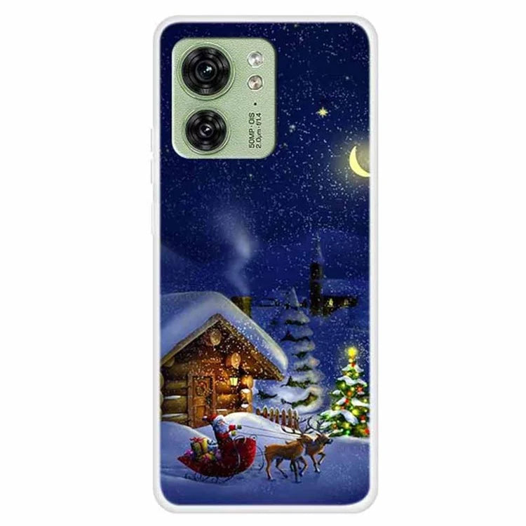 For Motorola Edge 40 5G Case TPU Xmas Theme Protective Phone Cover