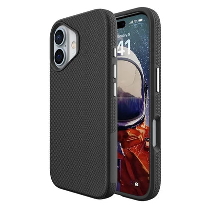 For iPhone 16 Case Compatible with MagSafe Protective TPU+PC Phone Cover - Black