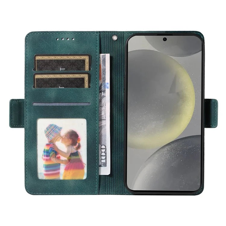 For Samsung Galaxy S24+ Case Wallet Leather Phone Cover Rhombus Starry Pattern