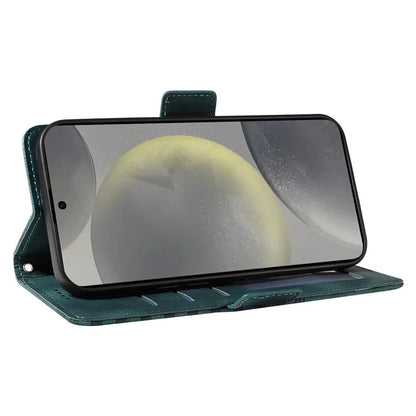 For Samsung Galaxy S24+ Case Wallet Leather Phone Cover Rhombus Starry Pattern