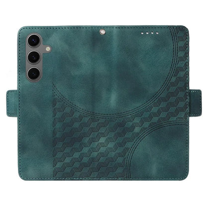 For Samsung Galaxy S24+ Case Wallet Leather Phone Cover Rhombus Starry Pattern