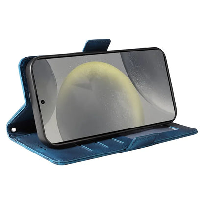 For Samsung Galaxy S24+ Case Wallet Leather Phone Cover Rhombus Starry Pattern