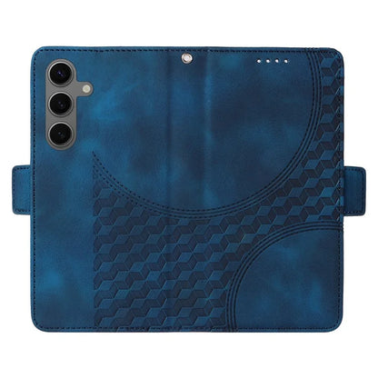 For Samsung Galaxy S24+ Case Wallet Leather Phone Cover Rhombus Starry Pattern