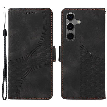 For Samsung Galaxy S24+ Case Wallet Leather Phone Cover Rhombus Starry Pattern