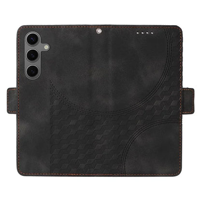 For Samsung Galaxy S24+ Case Wallet Leather Phone Cover Rhombus Starry Pattern