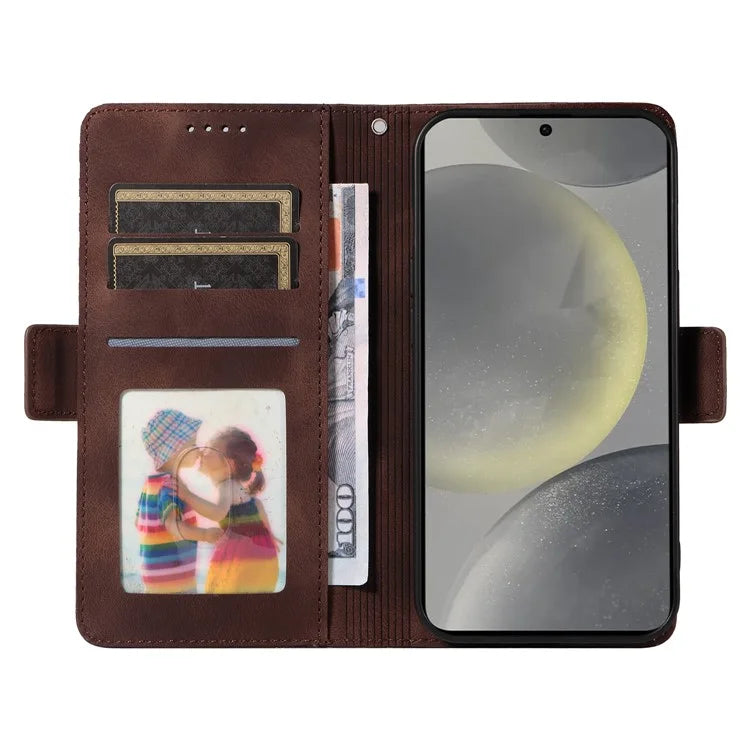 For Samsung Galaxy S24+ Case Wallet Leather Phone Cover Rhombus Starry Pattern