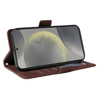 For Samsung Galaxy S24+ Case Wallet Leather Phone Cover Rhombus Starry Pattern